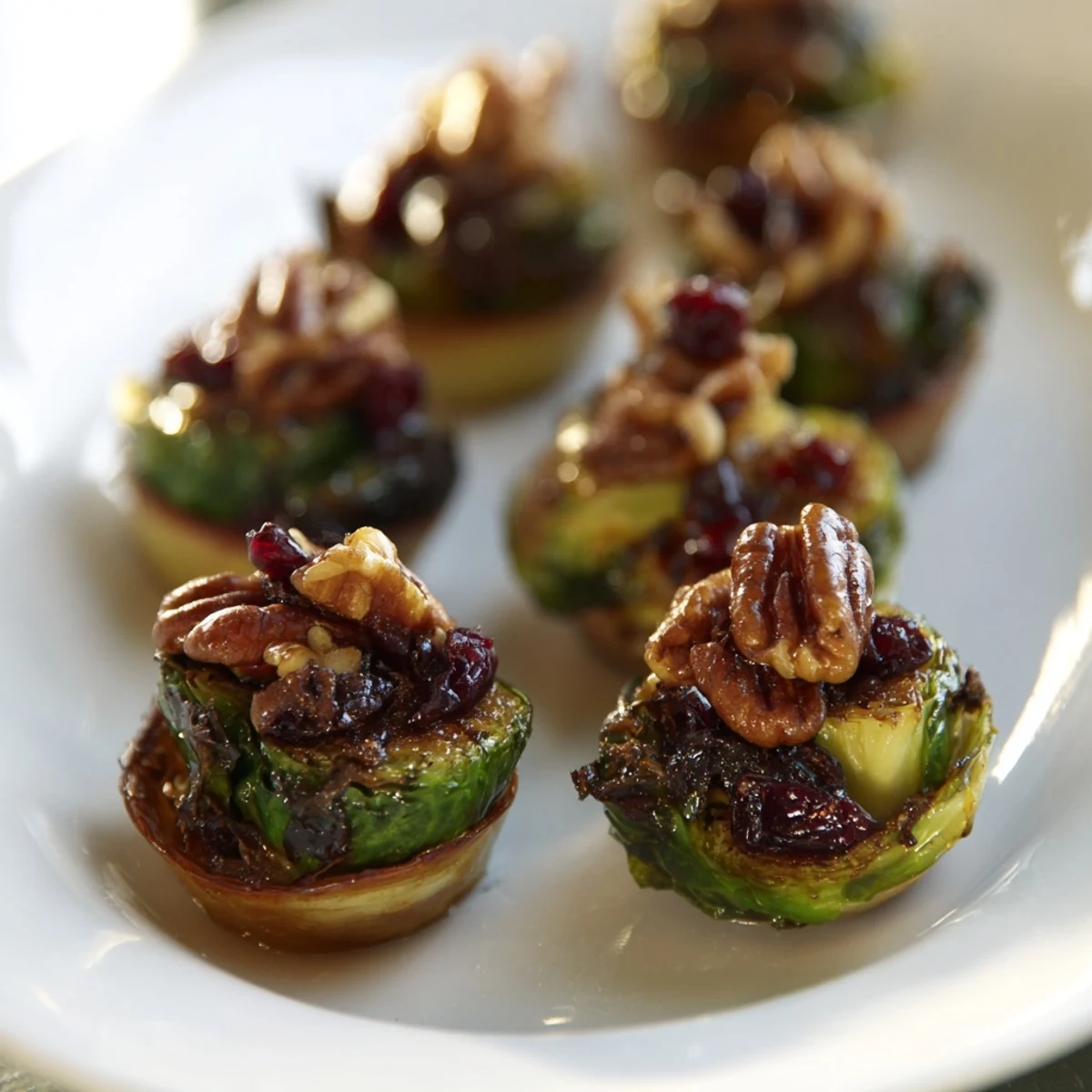 Crispy edges and sweet glaze on Winter Roasted Brussels Sprouts, an easy side dish for any meal.