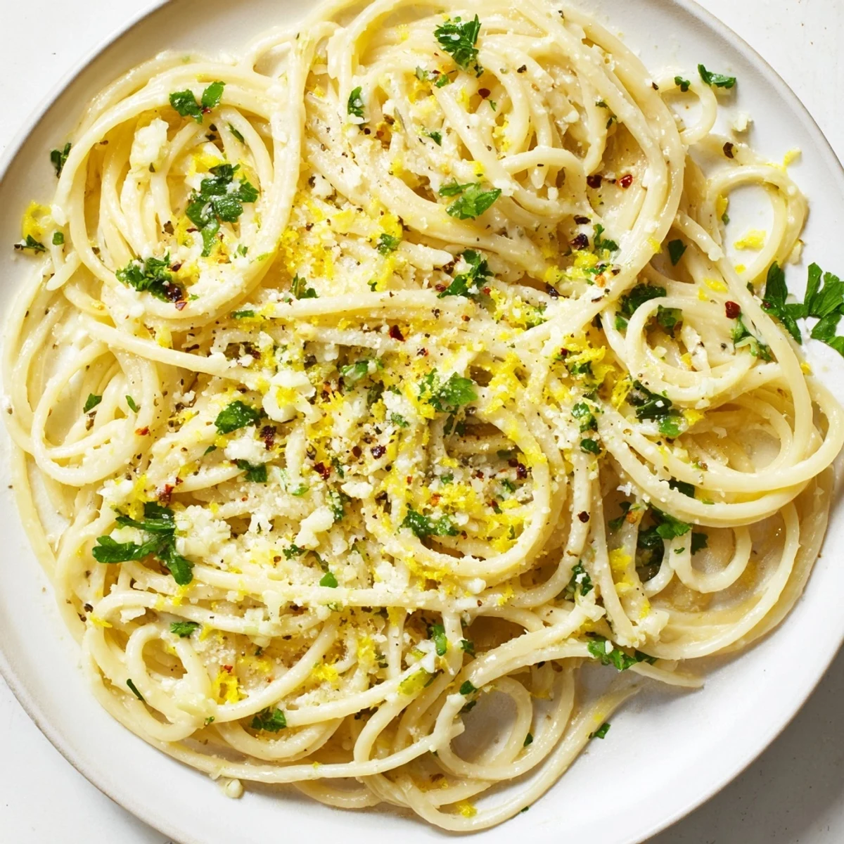 Tender linguine coated in a glossy garlic butter sauce, a flavorful and simple pasta dish.