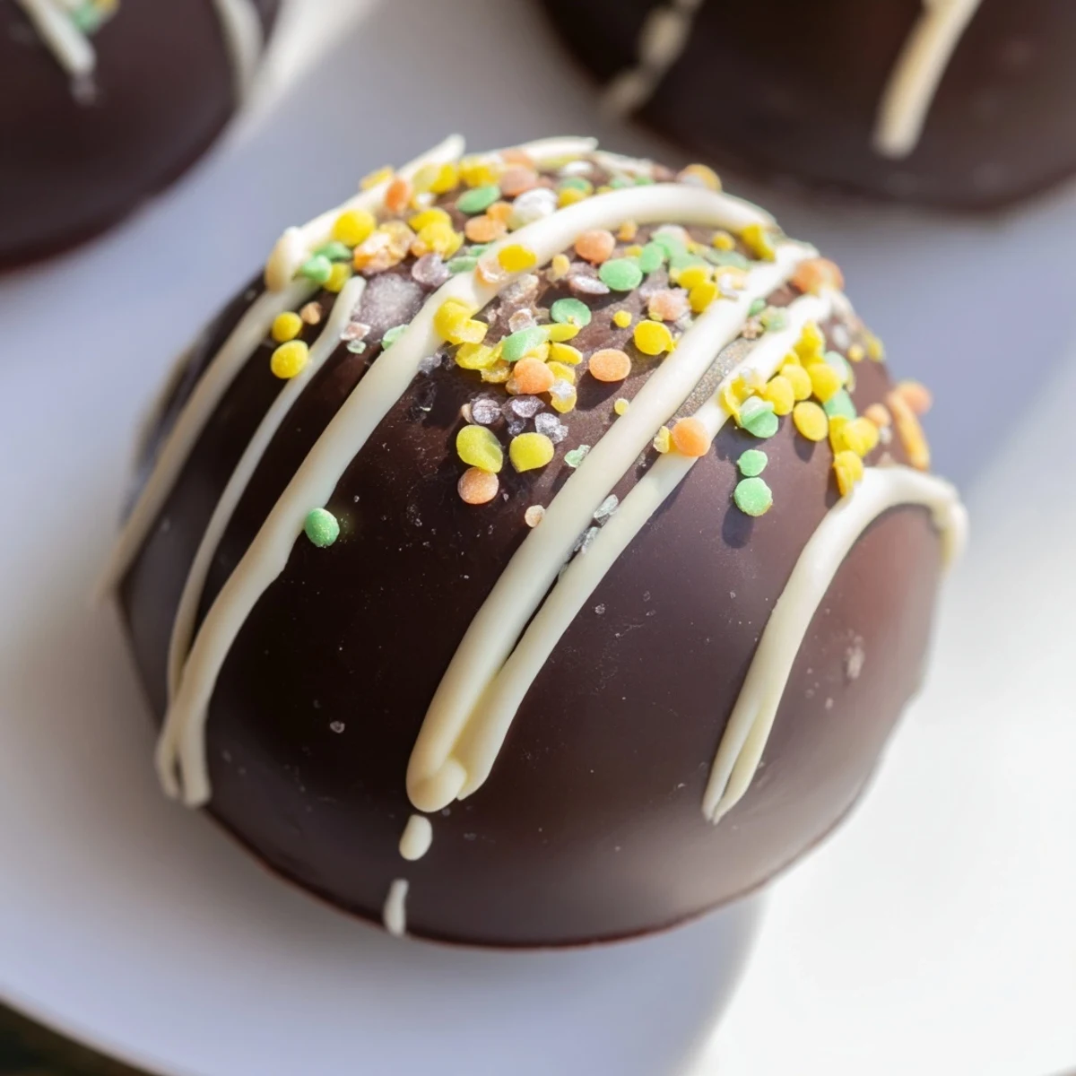 Decadent homemade Hot Chocolate Bombs filled with cocoa powder and mini marshmallows, ready to melt into creamy hot chocolate.