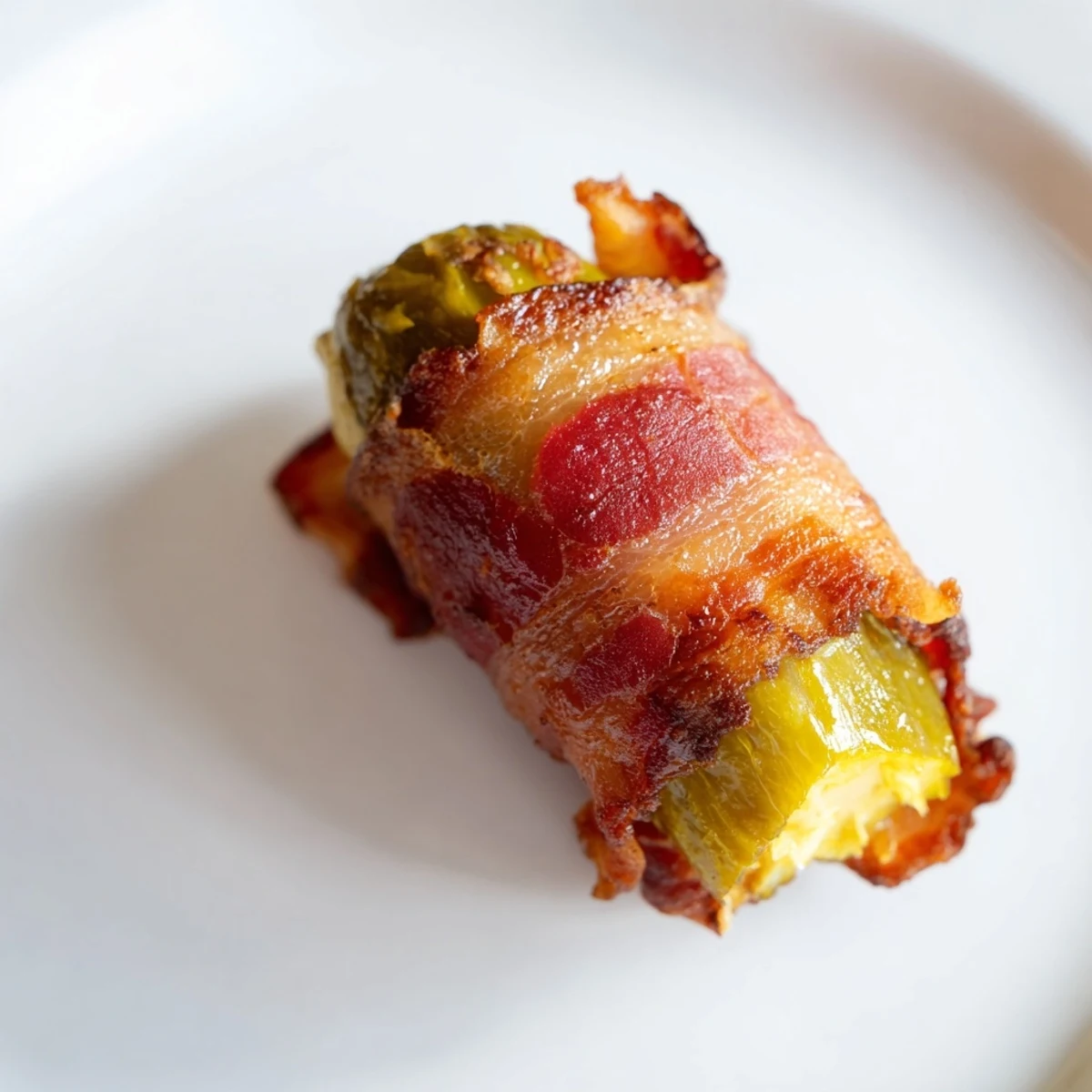 Twelve halves of tangy Bacon-Wrapped Pickles arranged neatly on a parchment-lined tray, garnished with fresh dill.