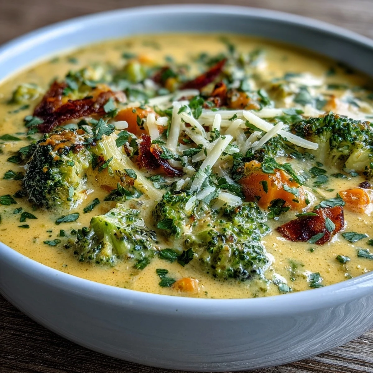 Roasted Broccoli Cheddar Soup features oven-caramelized broccoli and sharp cheddar melting into a rich, velvety texture for easy weeknight comfort.