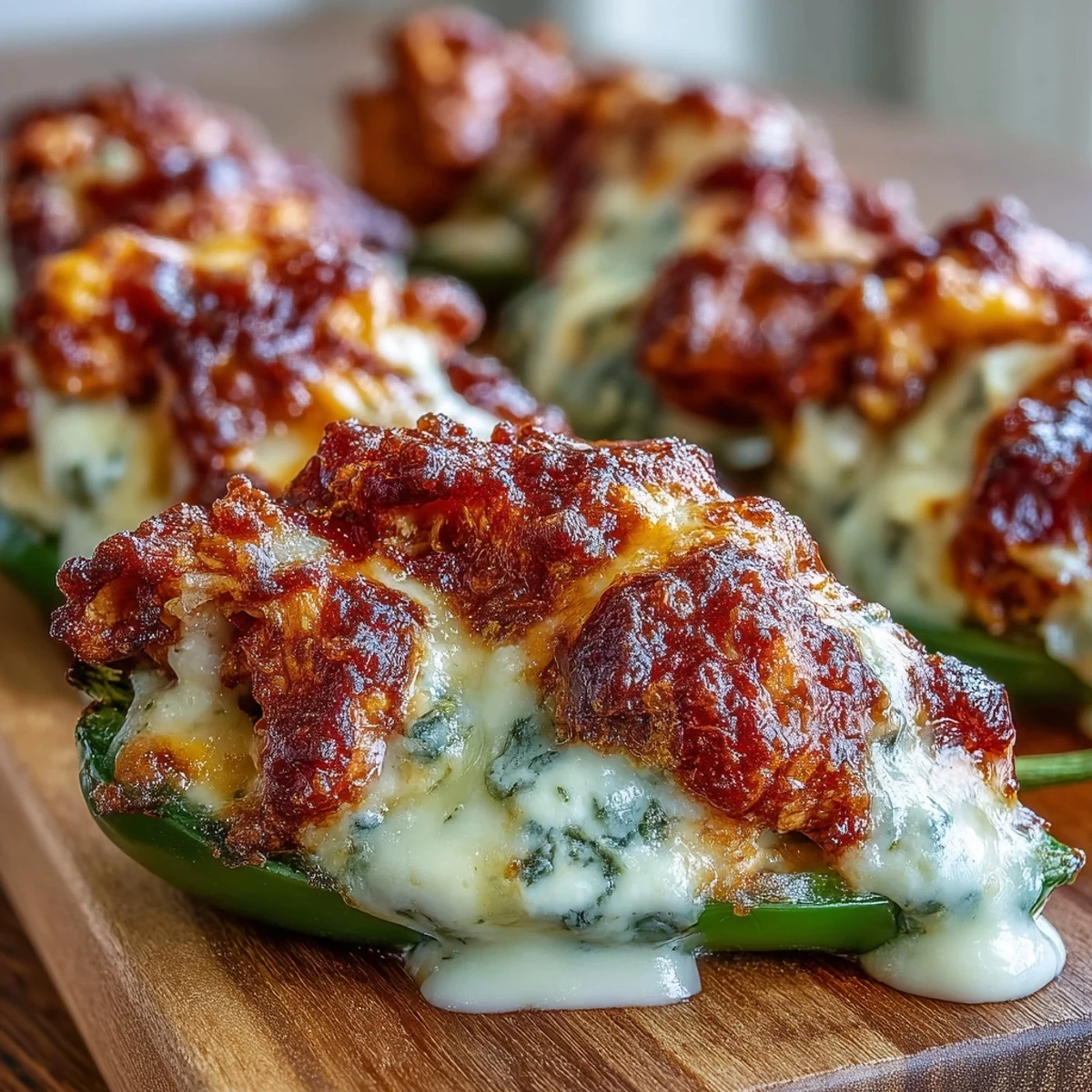 A platter of baked Buffalo Wing Poppers served with crisp celery sticks, perfect for a vibrant appetizer spread.