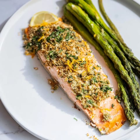 Easy Herb-Crusted Salmon Asparagus