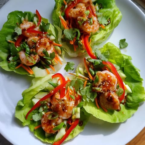 Spicy Shrimp Lettuce Cups