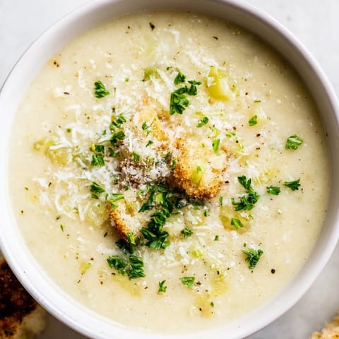 Creamy Garlic Bread Soup