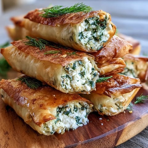 Crispy Spanakopita Spring Rolls