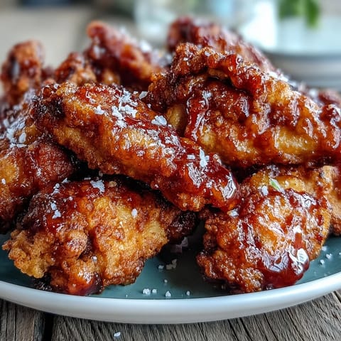 Golden Fried Chicken Wings tossed in Thai sweet chili sauce with a bright lime wedge garnish.