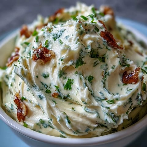 Creamy roasted garlic and herb butter spread generously slathered on golden crostini for an irresistible appetizer.