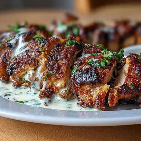 Juicy chicken shawarma marinated in aromatic spices, served with creamy garlic sauce and fresh vegetables.  