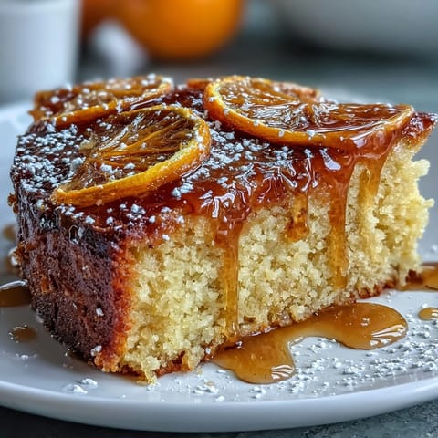 Fragrant gluten-free cake with olive oil richness, almond flour nuttiness, and candied orange topping, ideal for gatherings.  