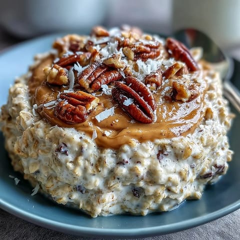 A tempting stack of No-Bake Peanut Butter Oat Bites, each bite loaded with creamy peanut butter, oats, and mini chocolate chips for a wholesome treat.