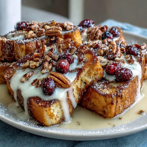 Golden baked blueberry French toast casserole with juicy berries, fluffy brioche, and a cinnamon-sugar topping, perfect for Mother's Day brunch.