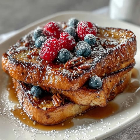 Decadent blueberry French toast bake featuring custard-soaked brioche, fresh berries, and a buttery streusel crust, ideal for festive mornings.