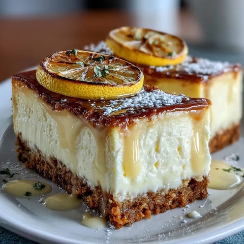 Creamy limoncello cheesecake bars with graham cracker crust, topped with lemon zest, perfect for summer parties.  