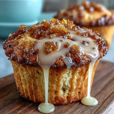Bright lemon poppy seed muffins with tangy glaze, topped with golden lemon zest for a vibrant spring brunch treat.