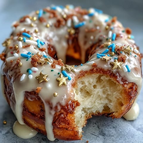 A festive Graduation Party Donut Tower with Sprinkles, a sweet centerpiece.