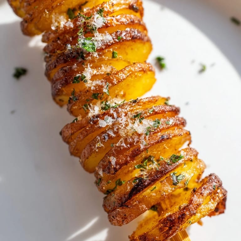 Freshly baked Tornado Potatoes, spiraled and perfectly seasoned, ready for dipping and enjoying.