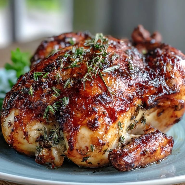 Roasted chicken with pot potatoes, lemon herbs, and feta garnished with fresh dill and lemon wedges.  