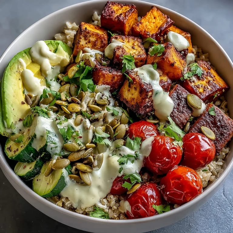 Colorful meal prep grain bowl with chicken, quinoa, cherry tomatoes, cucumber, and feta cheese.