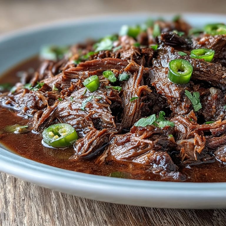 Tender chuck roast simmered with ranch seasoning and pepperoncini, showcasing the juicy texture of this easy slow cooker meal.