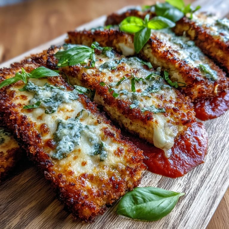 Hearty Crispy Tofu Chicken Parm Bakes on a dinner plate with spaghetti, showcasing golden crust and gooey mozzarella for a vegetarian meal.