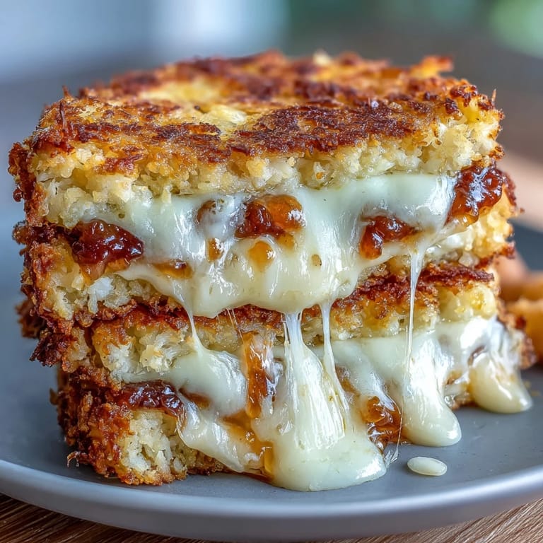Cheesy cauliflower bread grilled cheese sandwich with crispy edges, savory melted cheese, and a golden crust perfect for gluten-free diets.