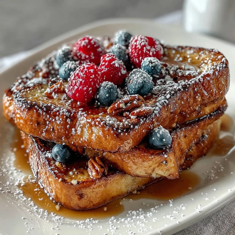 Decadent blueberry French toast bake featuring custard-soaked brioche, fresh berries, and a buttery streusel crust, ideal for festive mornings.