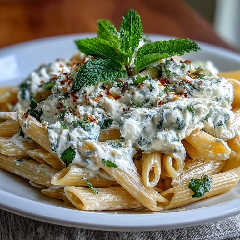 Vibrant vegetarian pasta dish featuring ricotta, peas, and mint, drizzled with olive oil and sprinkled with lemon zest.