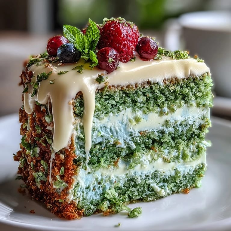A festive smash cake style mini matcha birthday cake, perfect for a sweet brunch surprise.