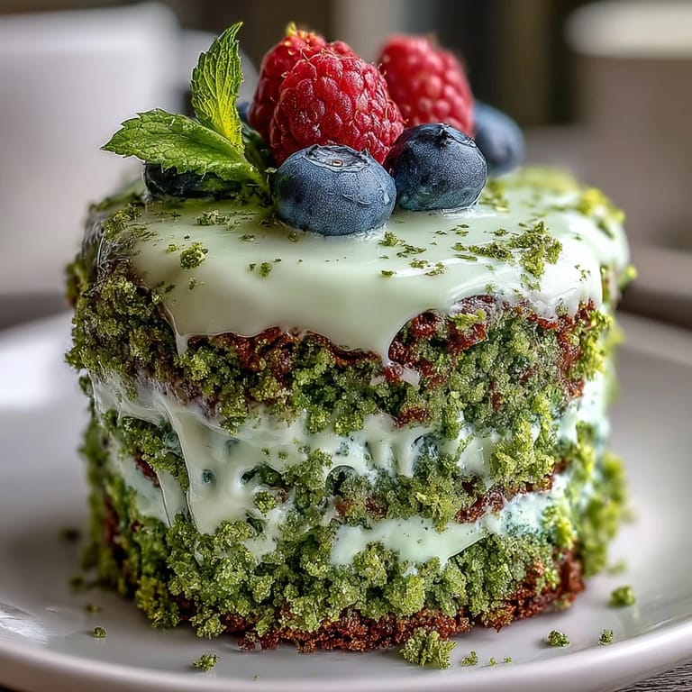 Delectable mini matcha birthday cake artfully frosted, ready for a joyful celebration.