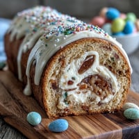 Adorable Easter bunny cake with hidden sprinkle center, perfect for festive spring celebrations and kids' delight.  