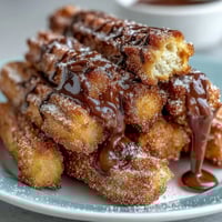 Golden churro bites dusted with cinnamon sugar, crispy on the outside and soft inside, served with a luscious chocolate dipping sauce for Cinco de Mayo celebrations.